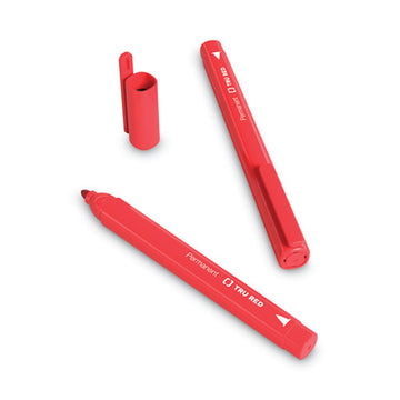 TRU RED™ Permanent Marker, Pen-style, Fine Bullet Tip, Red, Dozen freeshipping - TVN Wholesale